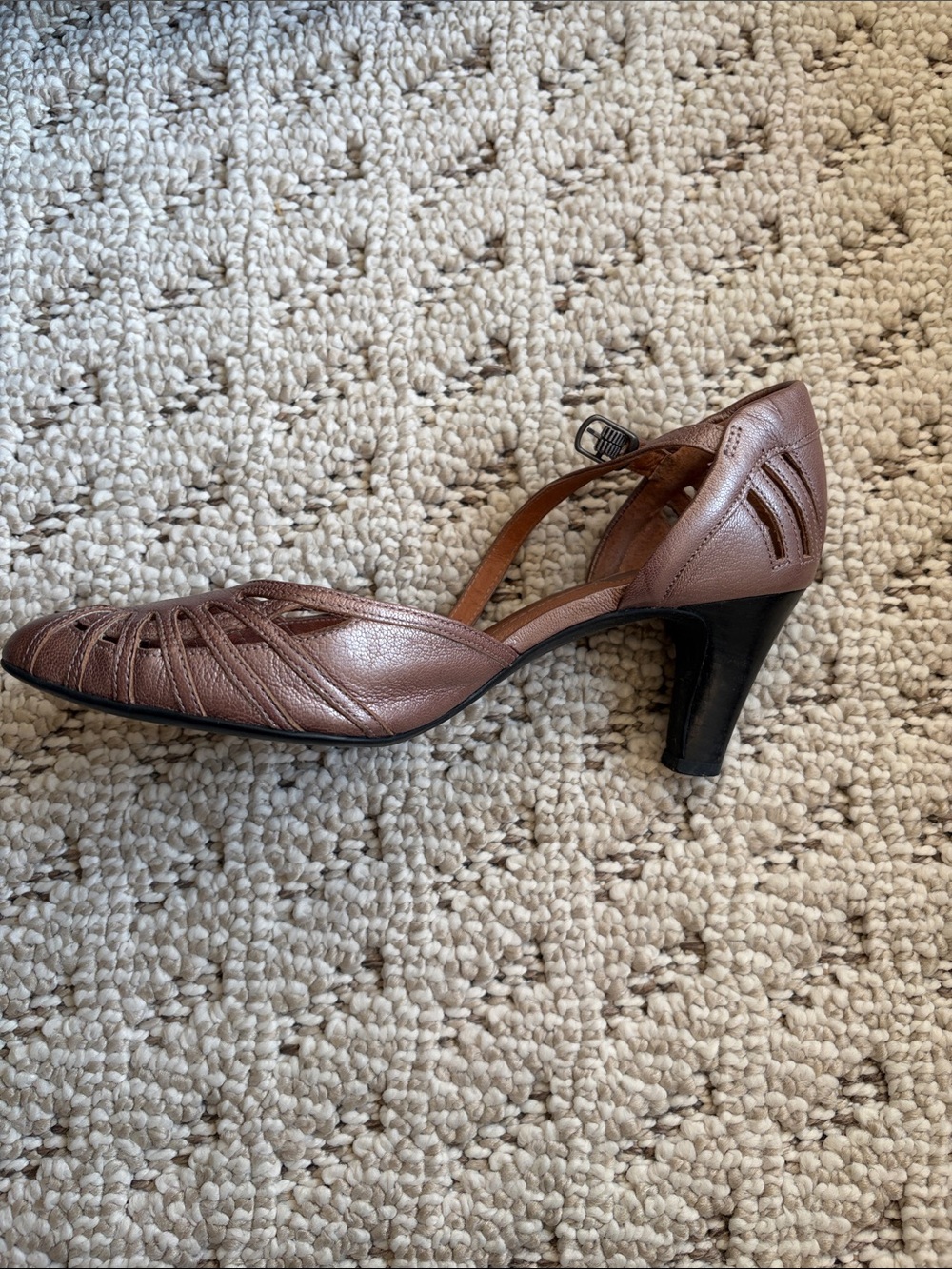 Clarks Women's Brown Leather Heels - Picture 3 of 8